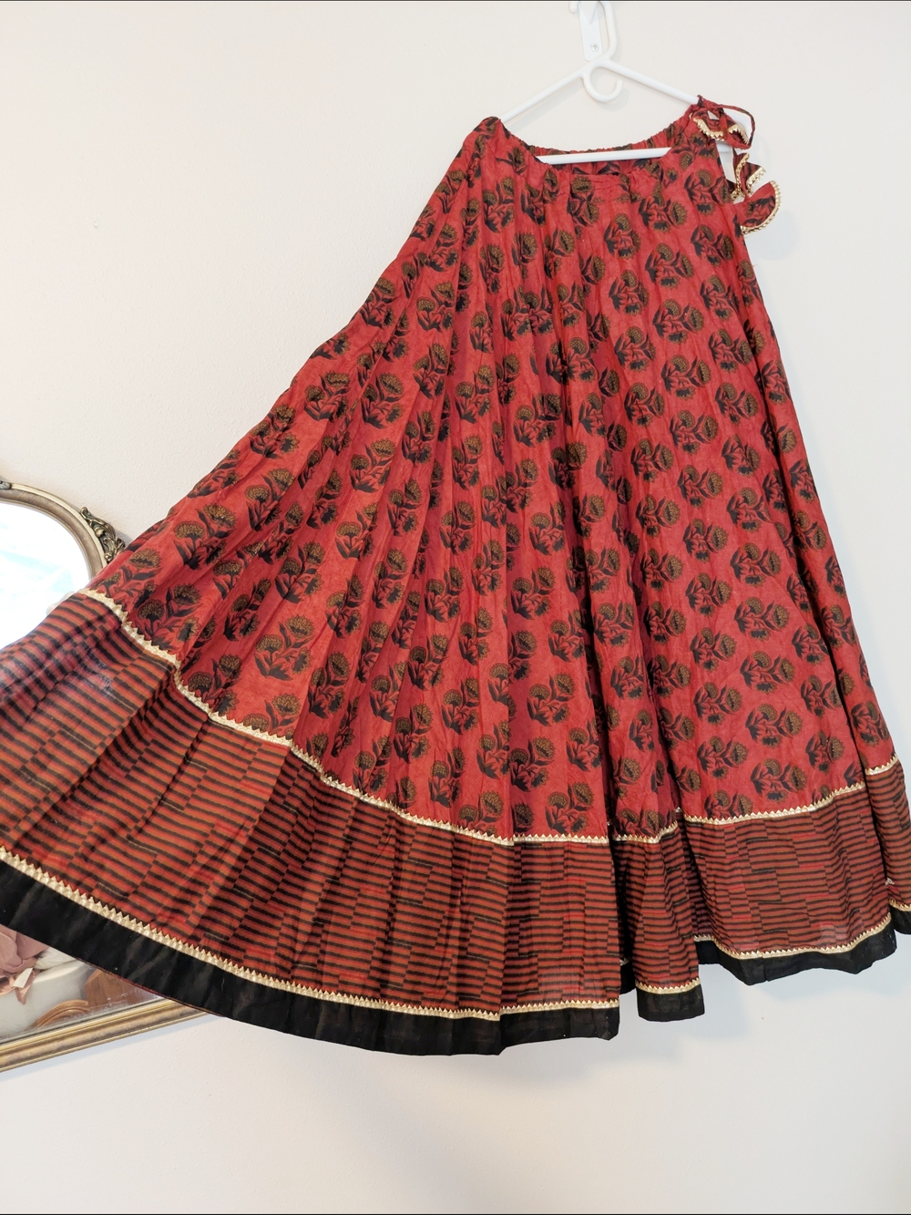 Block Print 100% Cotton Maxi Skirt